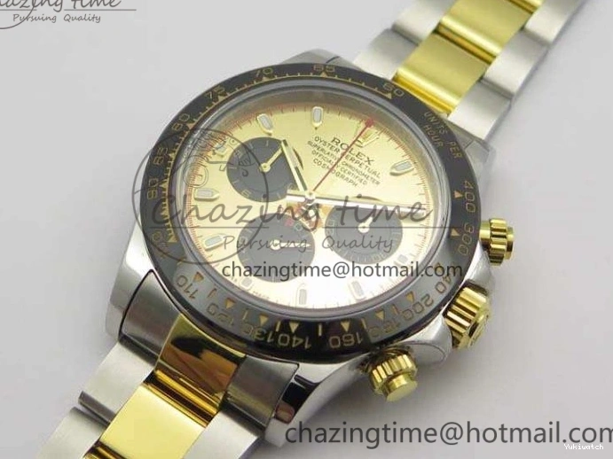 Best On Gold JH Ceramic Bracelet A7750 Dial SS YG SS Daytona Bezel YG Edition 0830